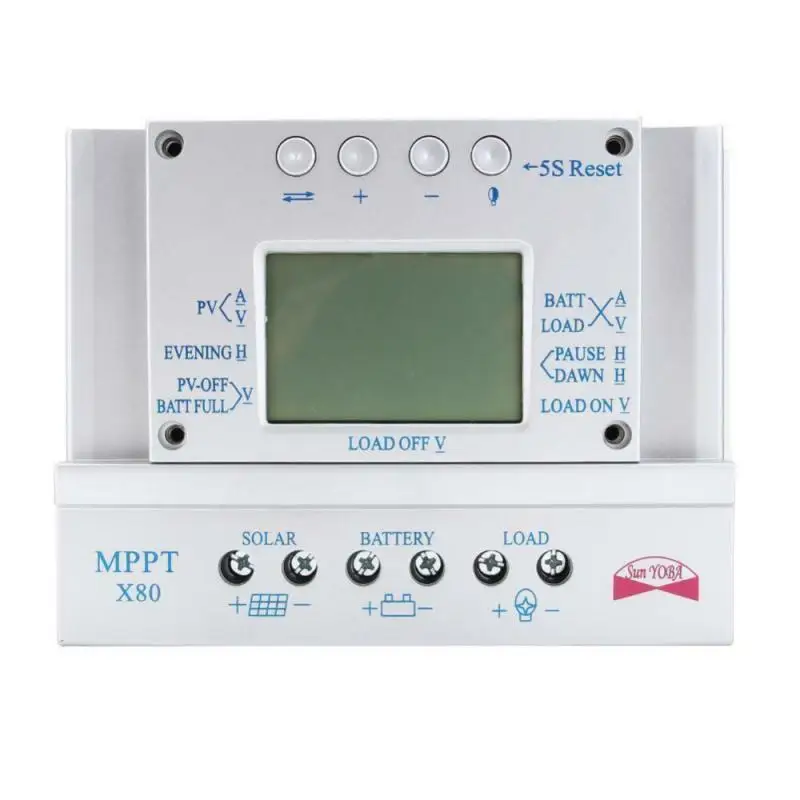 

2 IN 1 LCD Display 80A 60A 12V 24V PWM MPPT Solar Controller Battery Charge Controller Regulated Power Supply Solar Charger