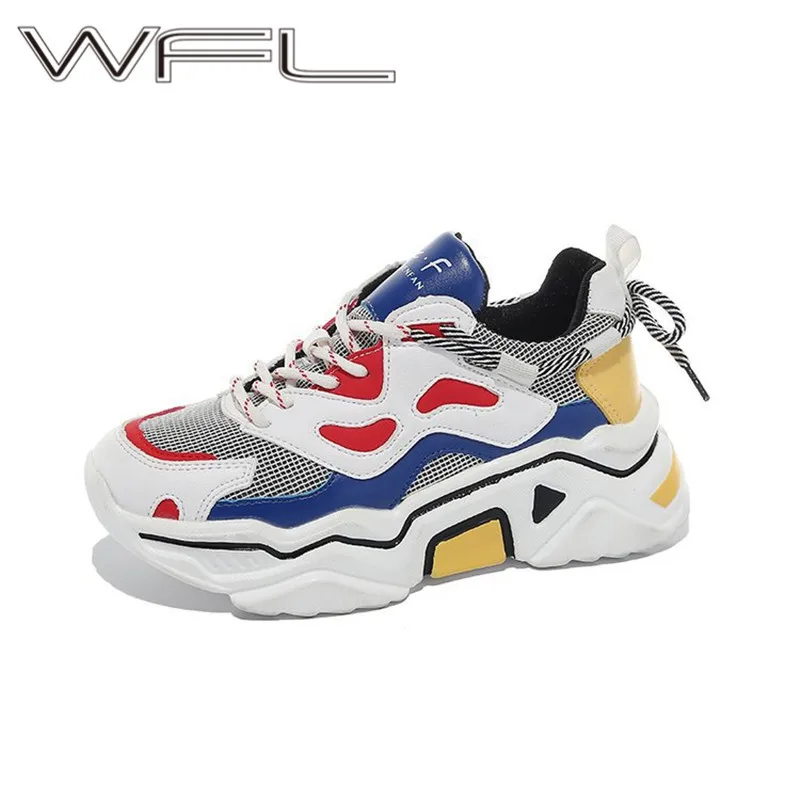 Кроссовки WFL женские на платформе Вулканизированная подошва массивные шнуровке