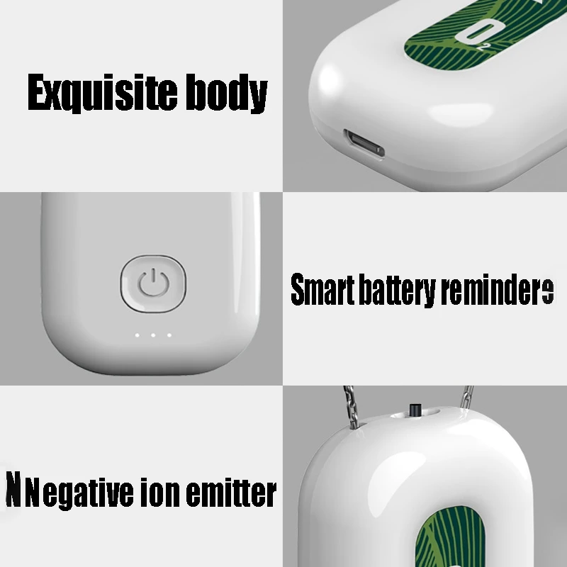 

2Pcs Mini Portable Ionizer Negative Generator Air Purifier Necklace