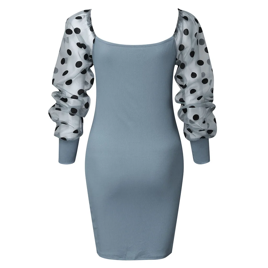 Твердые Платья Женские платья Sexy Элегантный Длинные рукава дамы Vadim Straight платье