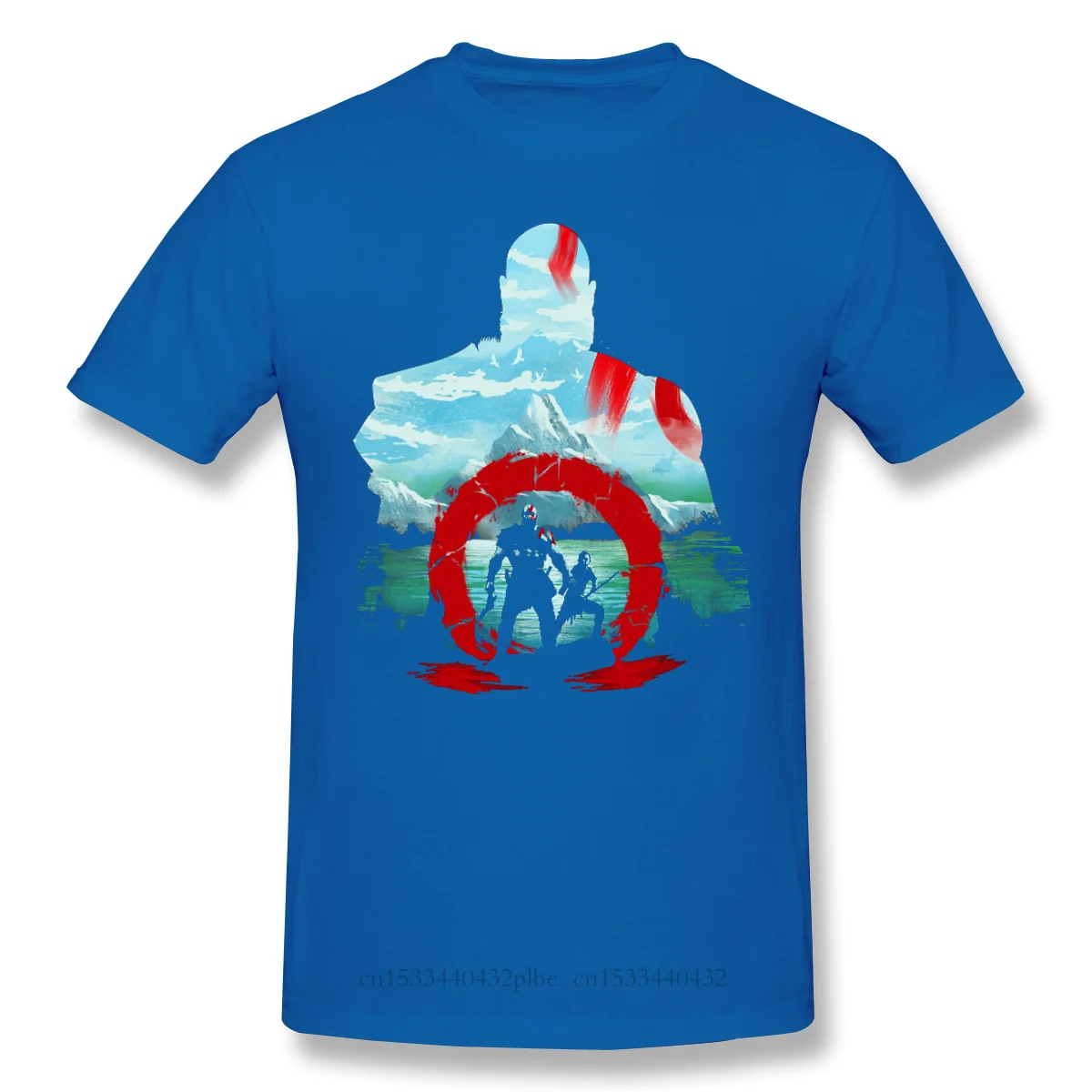 

2021 Leisure Fashion cotton T-shirt Clothing God of War Greek Mythology Kratos Athena's Blades Game Red Cool Short Sleeve
