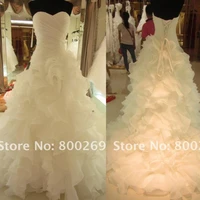 free shpping vestidos new fashion 2018 sweetheart actual lmages lace up organza ruffles bridal gown mother of the bride dresses