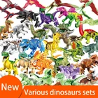 Новинка набор строительных блоков Динозавров Юрского периода фигурки Велоцираптор Трицератопс тирекс динозавр парк мира игрушка-конструктор для мальчика