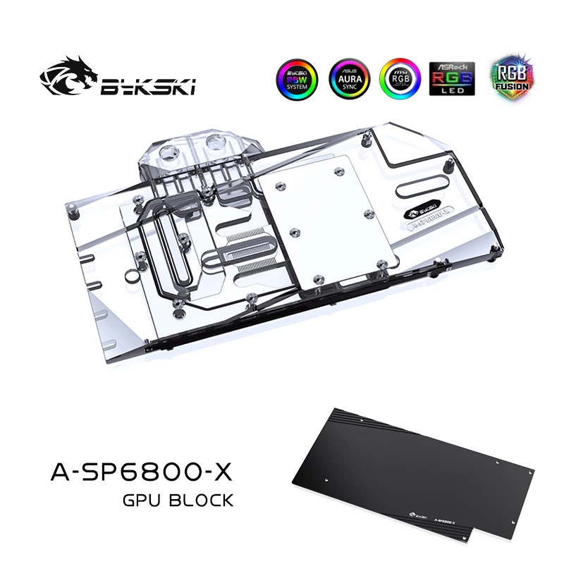 

Bykski 6800 GPU Water Cooling Block For Sapphire Radeon RX6800 Nitro+, ARGB GPU Copper Cooler Liquid Cooling, A-SP6800-X