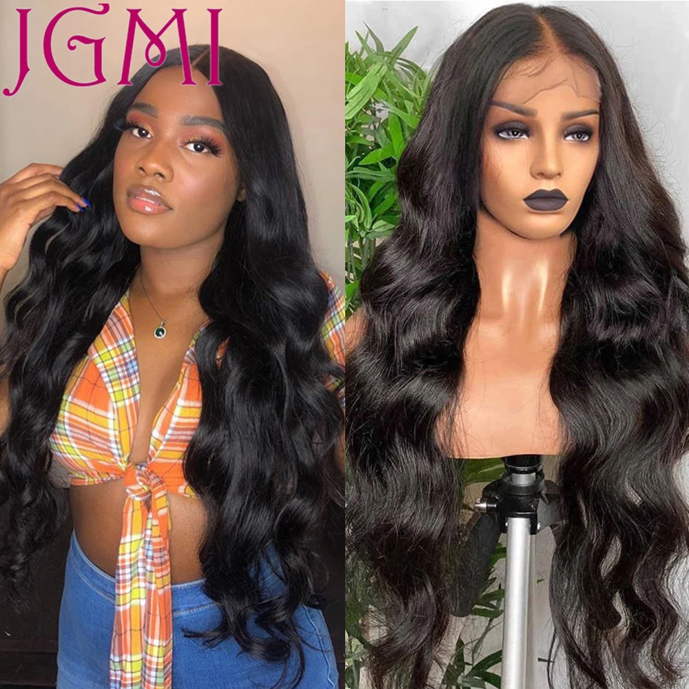 

JGMI 30 Inch Body Wave Lace Front Wig 13x4 Long Brazilian Lace Front Human Hair Remy 4x4 Closure Wig For Black Women Pre Plucked
