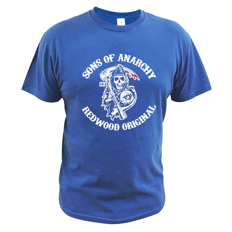 Sons of Anarchy T-Shirt SAMCRO Redwood Original T Shirt 100% Cotton Fitness EU Size Premium Tee Tops | Мужская одежда