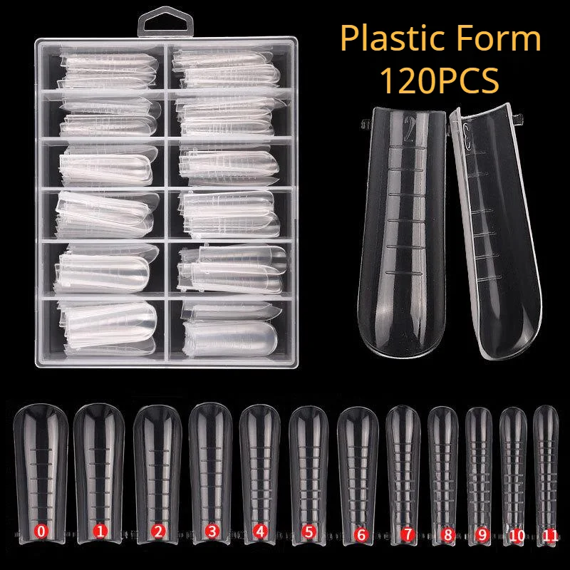 120 штук в штучной упаковке Пластик масштаб двойной формы для маникюра полное