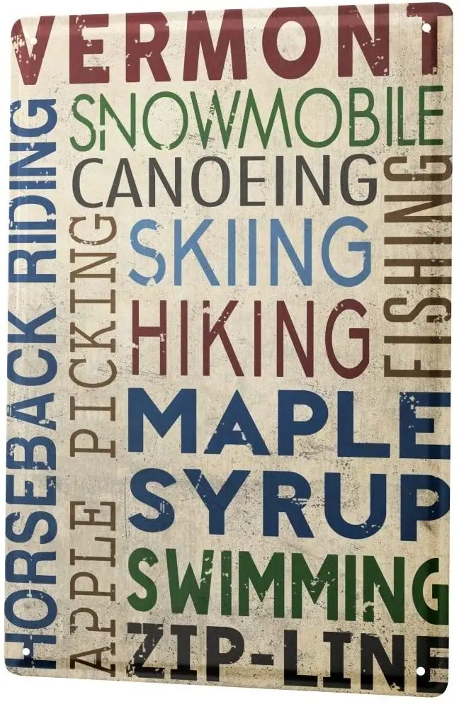 

SINCE 2004 tin Sign World Travel Skiing Vermont