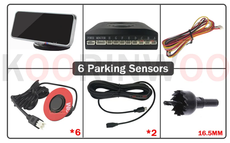 Koorinwoo Flat 16.5 Human Voice/bibi Sounds Buzzer Parktronic LCD Monitor Car Parking Sensors 4/6/8 Car Radar Detector Assist