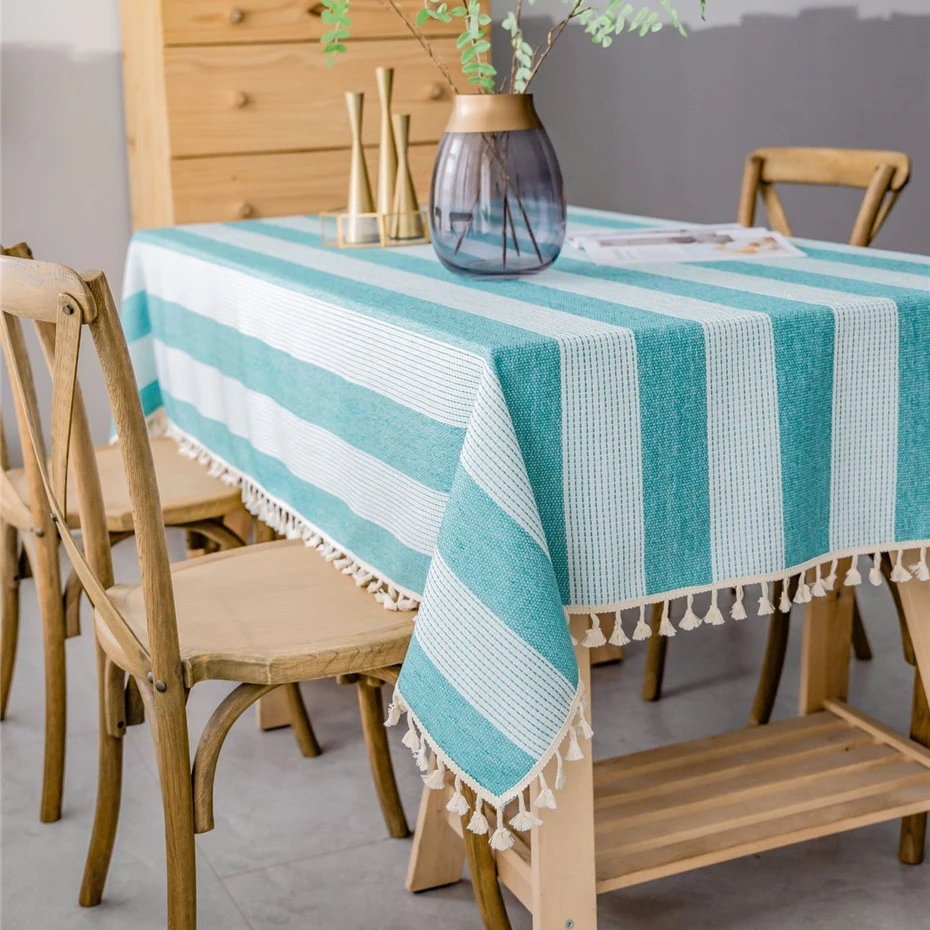 Скатерть для стола в полоску из искусственного скатерть мешковины обеденного
