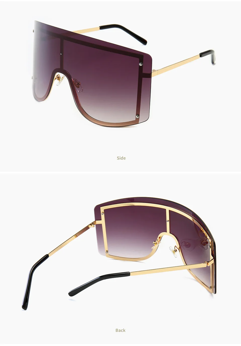 

New Fashion Personality Big Frame Sunglasses Sunshade Frameless 2020 Eyewears Shades UV400