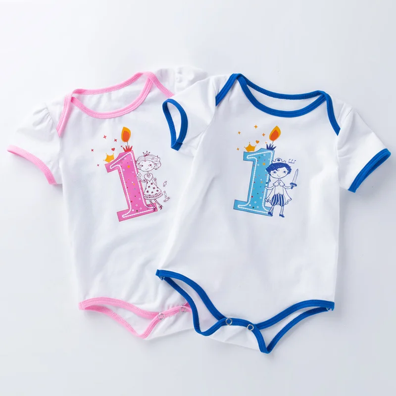 

Summer Infant White Cartoons Bodysuits 0-24M Baby Boys and Girls Soft Sweat-absorbent Breathable Short Sleeve Triangle Romper