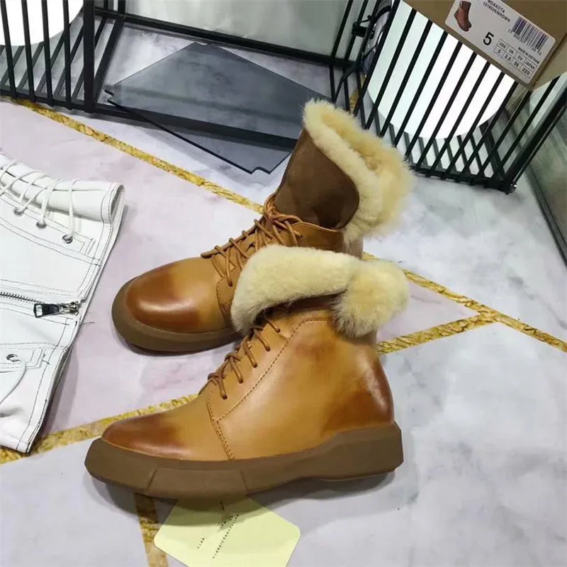 Scarpe donna/зимние ботинки; женская обувь на плоской подошве; chaussures femme; женская обувь из плюша; женские ботинки с круглым носком; обувь с перекрестной шнуровкой; Botas Mujer - Цвет: AS SHOW