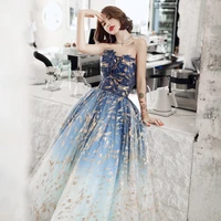 glitter dresses women print bandage backless mermaid dress sexy off shoulder party sequins starry sky dress club party wear blue