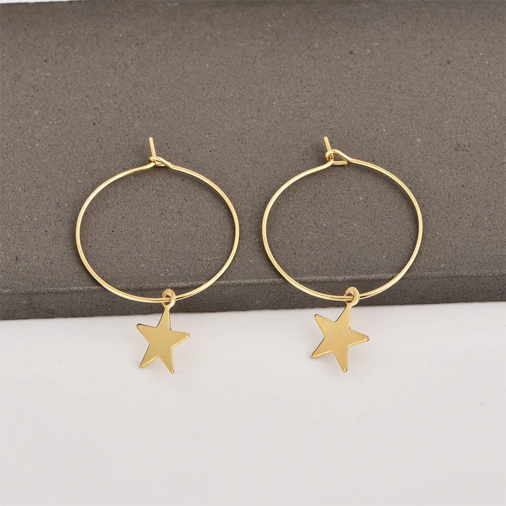 Women Bohemia Simple Large Circle Star Drop Earrings Boho Elegant Earring Jewelry 2020 Valentines Gift Fashion New | Украшения и