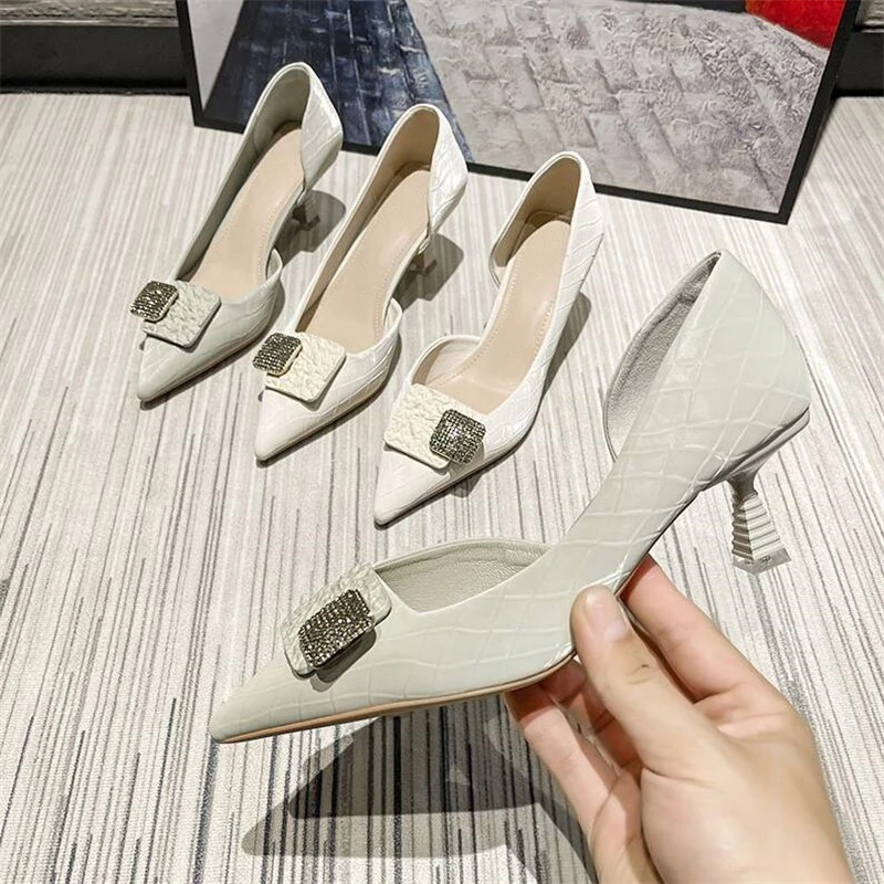 

Mabaiwan 2021 New High Heel Shoes For Women Pointed Toe Shallow Pumps Wedding Shoes Spring Summer Zapatos Mujer Sexy Dress Shoes