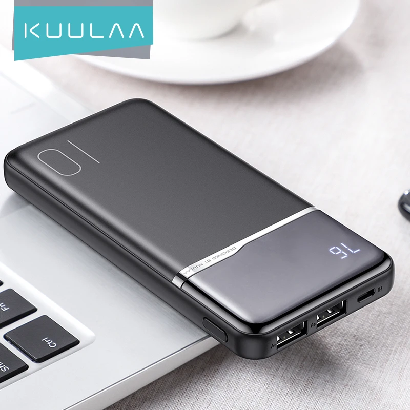 KUULAA Power Bank 10000mAh Portable Charging PowerBank 10000 mA PoverBank USB External Battery Charger For Xiaomi Mi iPhone11 12