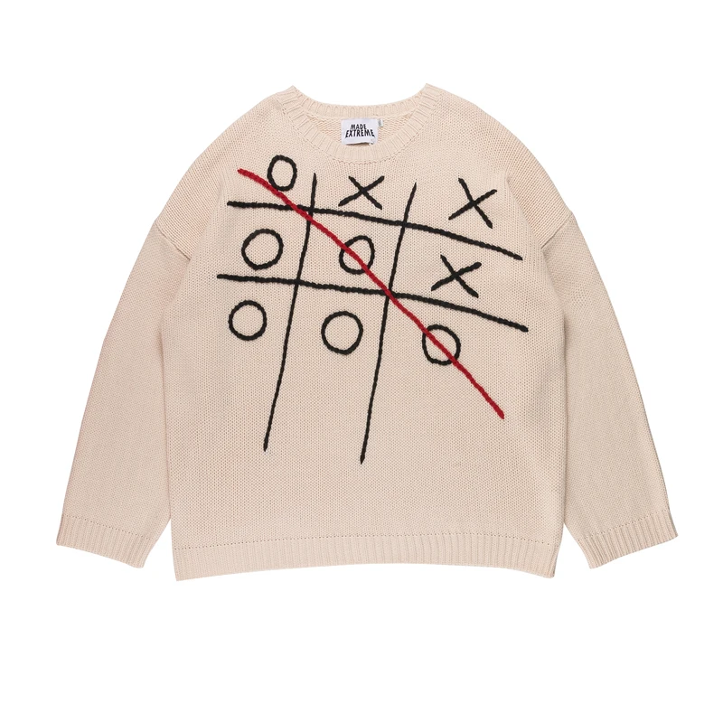 Ретро Уличная одежда мужские свитера Забавный бинго узор хип-хоп Харадзюку