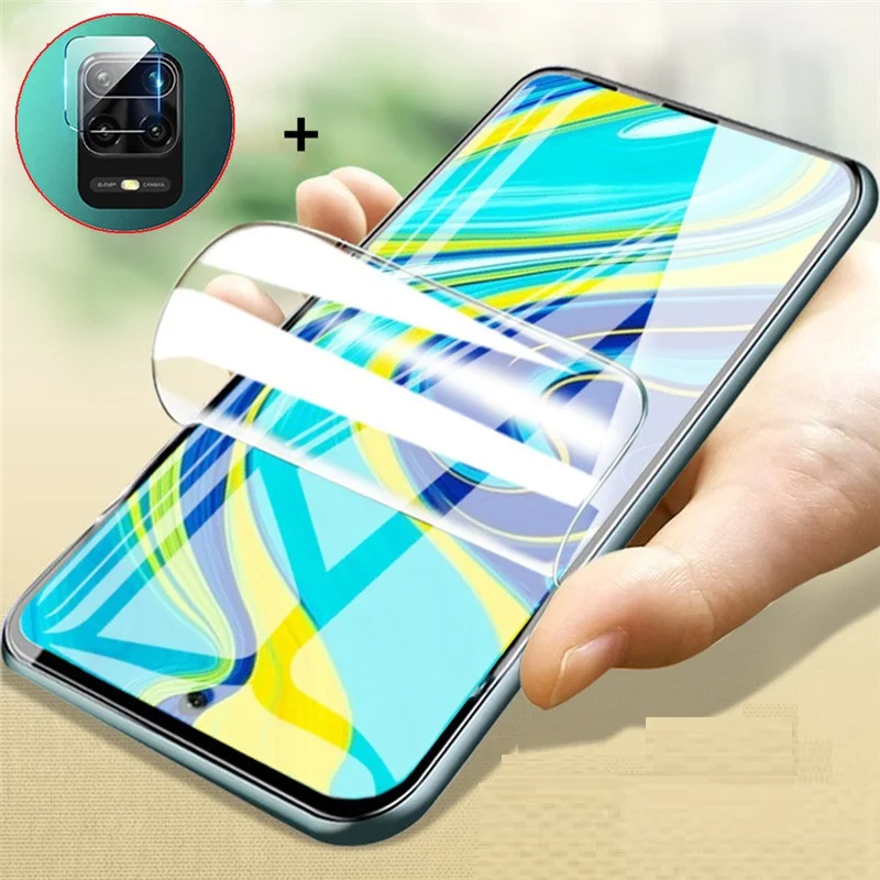 

2-in-1 For Xiaomi Redmi Note 10 Case For Redmi Note 10 Full Cover Flim HD Screen Protector For Redmi Note 9 T 10 Pro Lens Case