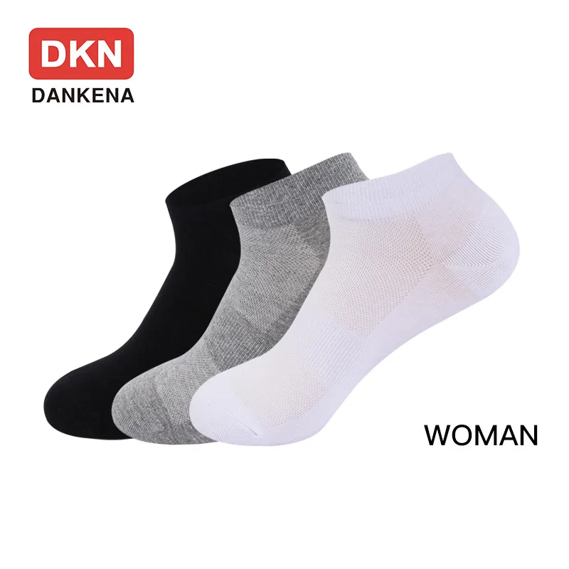 Летние носки для пар DKN однотонные тонкие хлопковые дышащие сетчатые