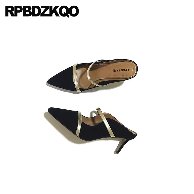 Черные осенние Размеры Размер 33 замша 3 дюйма женские туфли лодочки обувь из