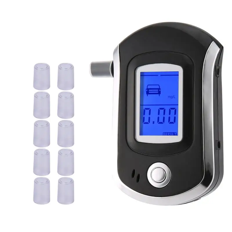 

Professional Digital Breath Alcohol Tester Breathalyzer with LCD Dispaly with11 Mouthpieces AT6000 Hot Selling dfdf