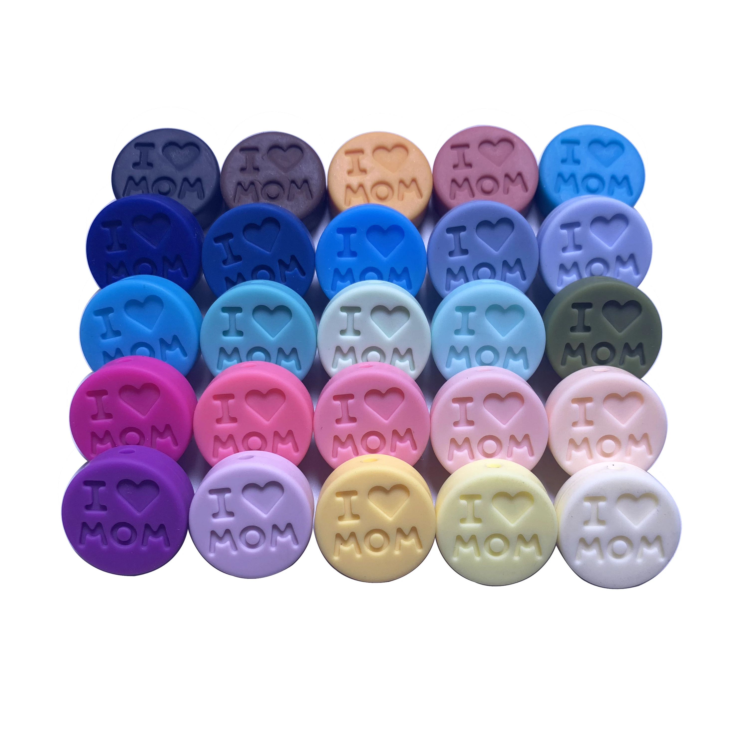 10pcs Silicone Beads &quotI Love Mom/DAD" Glow In The Dark Teething DIY Pacifier Clip Chain BPA Free And Soft Teether |