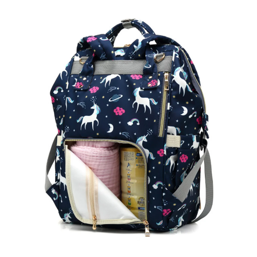 Waterproof Diaper Bag Backpack Luiertas Multi-Function Large Capacity Travel Backpack Nappy Bag Unicorn Print Baby Bag for Mommy