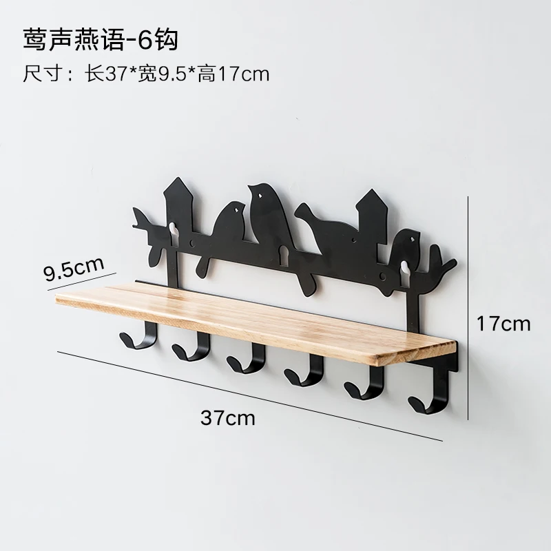 

Simple Nordic style clothes hook Decorative creative storage rack Wall hanging of clothes and hats shelf in the porch