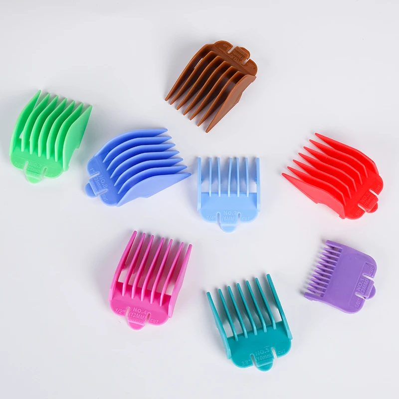 

8 Piece Colorful Limit Comb Set Hair Clipper Guide Comb 3/6/10/13/16/19/22/25mm Multi-brand