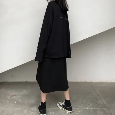 Весна 2020 юбка-трапеция средней длины с завышенной талией юбка разрезом по бокам