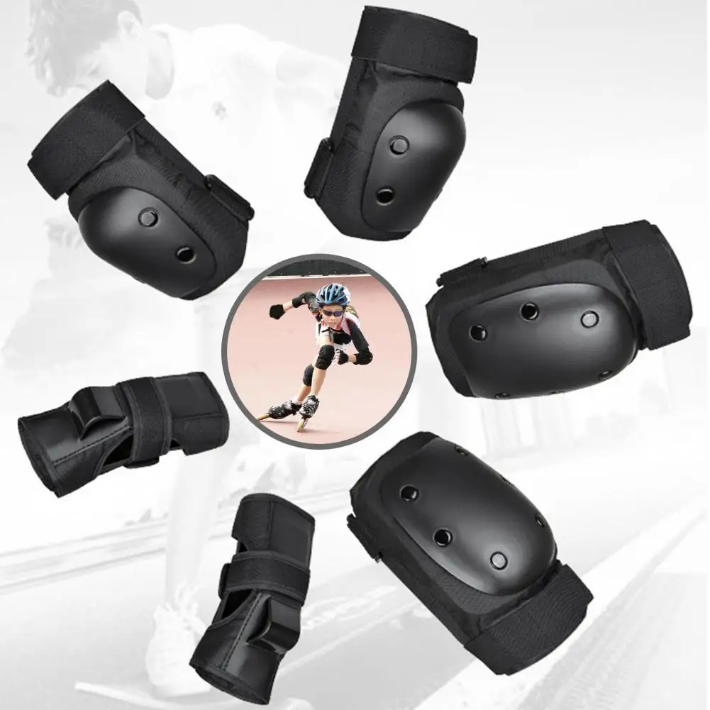 

6Pcs/Set Children Adult Skating Shock-absorbing Adjustable Knee Hand Foot Elbow Guards Cover For Outdoor Sports Protective Case