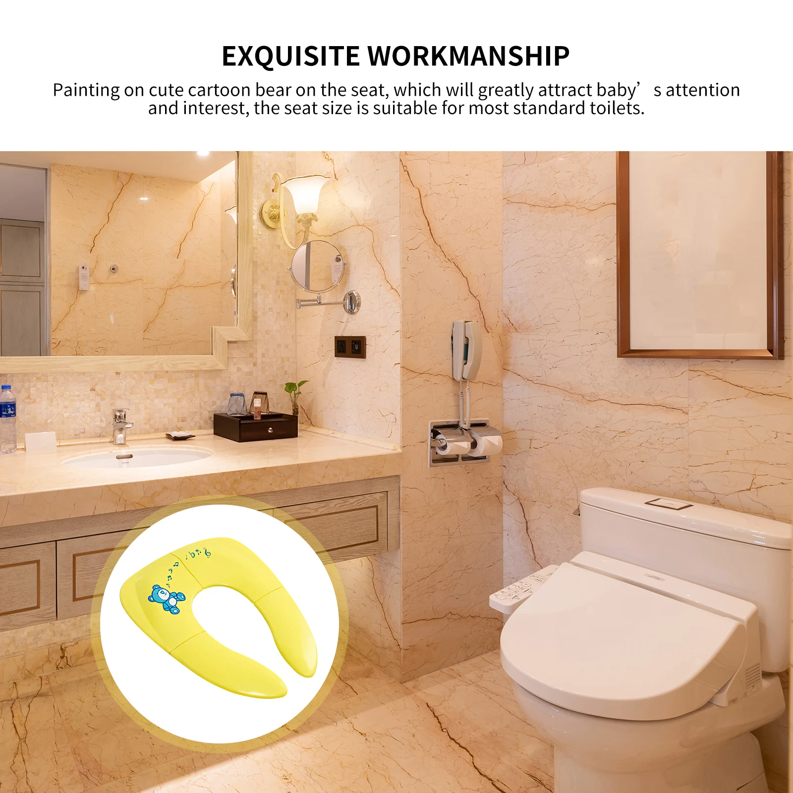 Пластиковое складное эргономичное сиденье с нескользящей накладкой для детей и