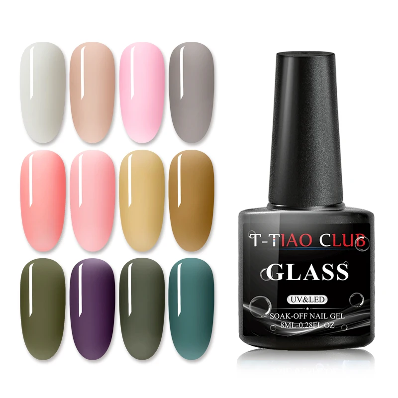 T TIAO CLUB Гель лак для ногтей 8 мл полупрозрачный белый розовый отмачиваемый Маникюр
