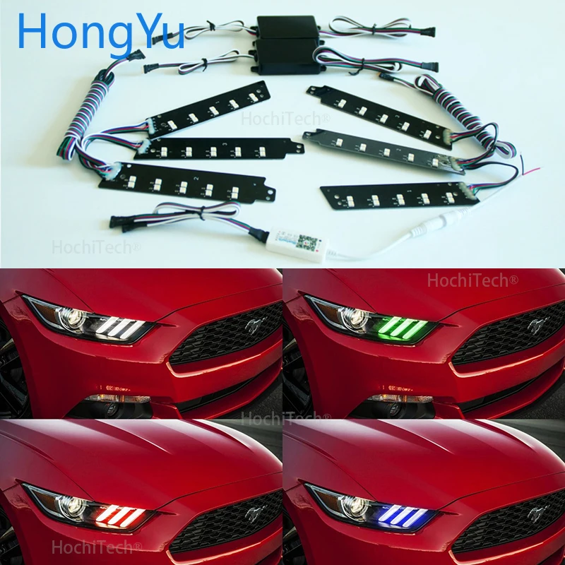 Для Ford Mustang 2015 2016 2017 RGBW Беспроводной контроль светодиодный ангельские глазки