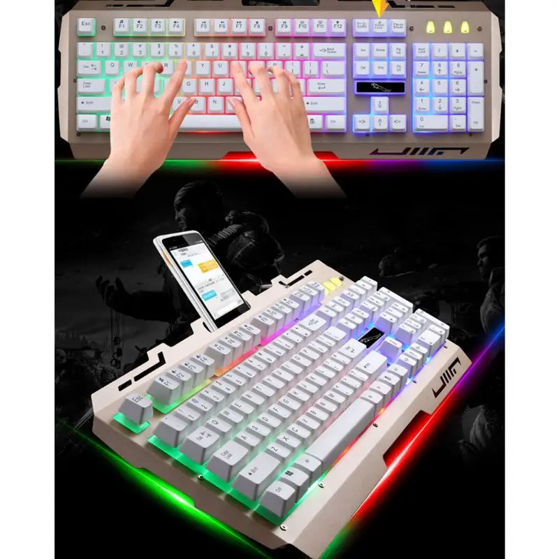 Wired USB RGB Gaming Keyboard Colorful LED Backlit Computer Gaming Keyboad