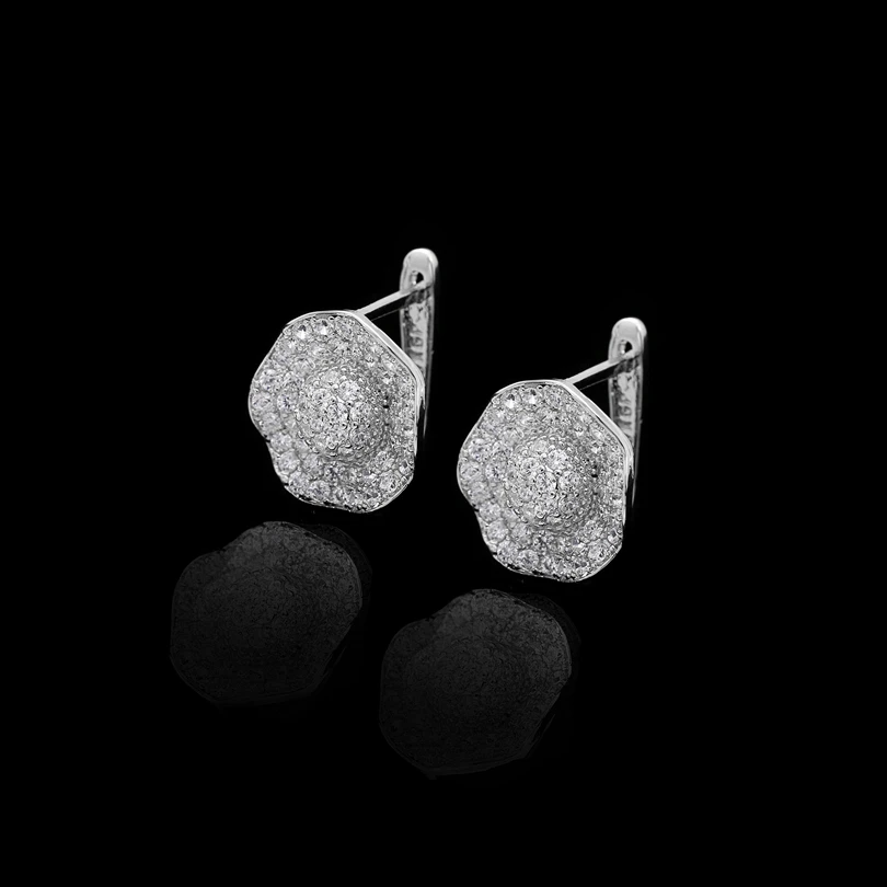 Женские круглые серьги кольца с фианитом 12 различных стилей|Серьги-кольца| |