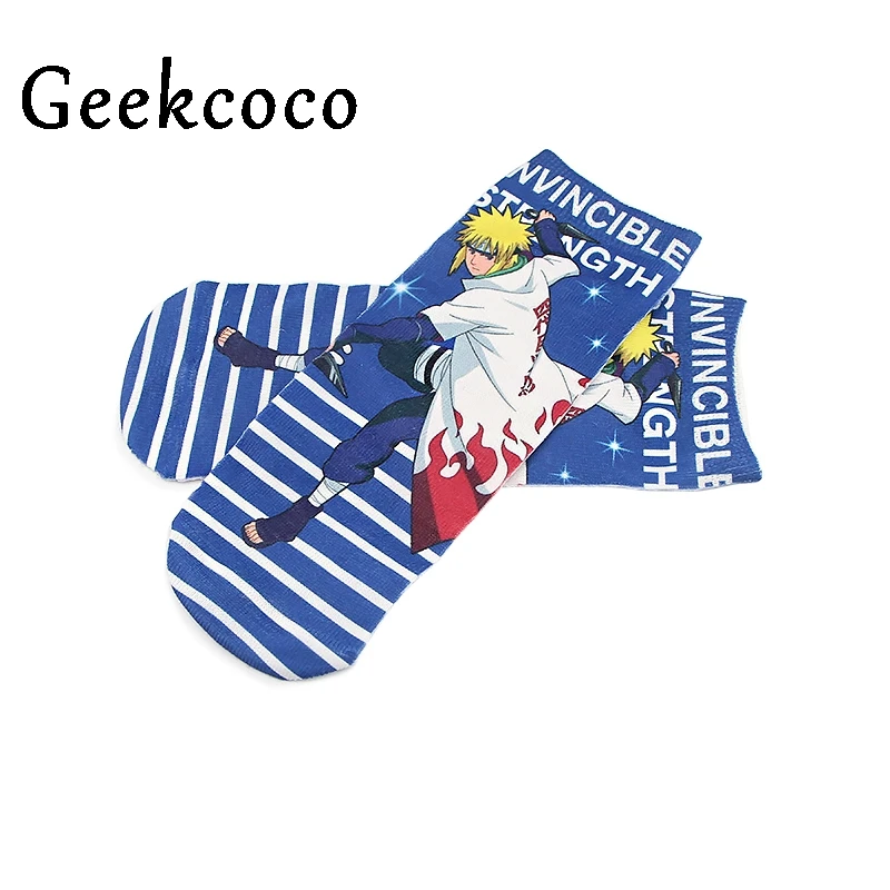 

10pairs/lot J1077 Cartoon Anime Punk Cotton Short Socks Cute Unisex Skatebord Socks Fashion One Side Print Socks