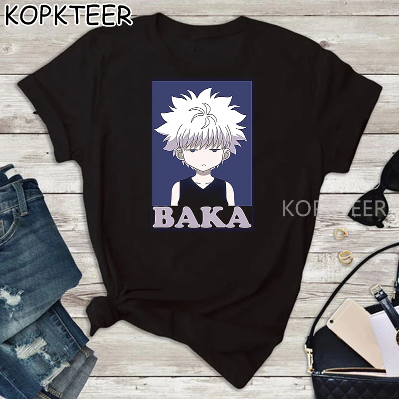 

Hunter X Hunter Killua Baka уличная одежда хип-хоп Футболка Harajuku женская футболка хипстерская крутая футболка с графическим рисунком 2020