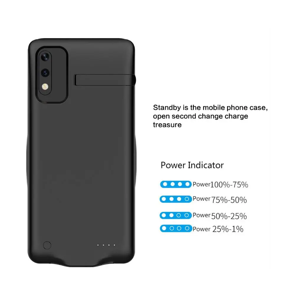 

Battery Charger Case For Huawei Y9S Backup Power Bank Case For Huawei Y9s 2019 shockproof USB Protective Stand Back Cover