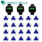 Беспроводная система вызова JINGLE BELLS, 20 кнопок + 3 часы-пейджер, приемник для номера ресторана, для гостей официанта
