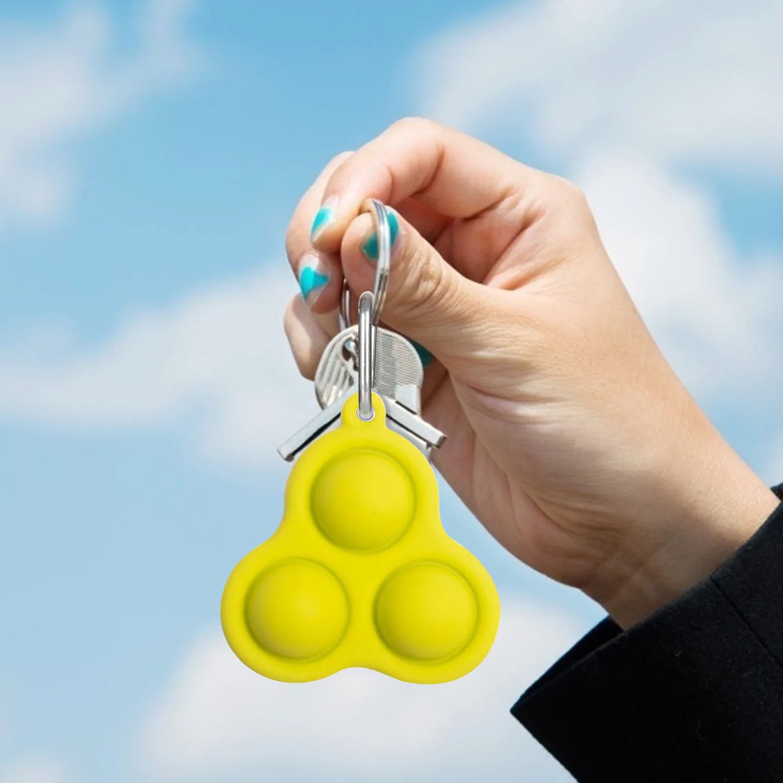 

Fidget Toy Keychain Solid Color Children Adult Dimple Toys Antistress Pressure Reliever Board Controller Simple Dimple Toys