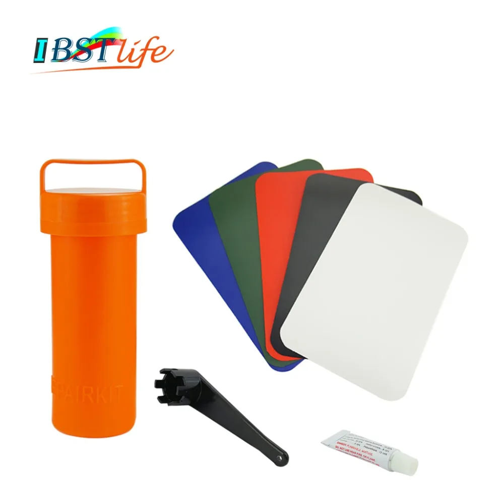 

Inflatable Plastic Boat Kayak Special PVC Repair Patch Kit Waterproof PVC Glue Valve Wrench Container Bucket Dinghy Accessories