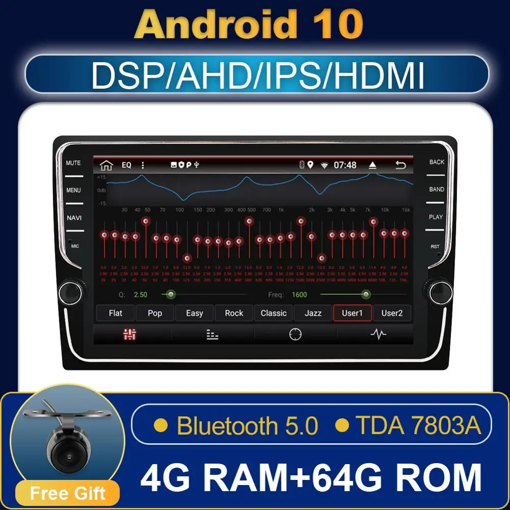 Bosion 8/9 дюймов Android 10 0 универсальный автомобильный радиоприемник 1 Din DVD плеер GPS