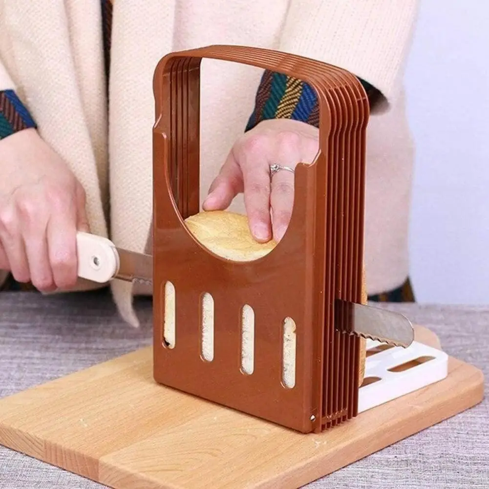 

Plastic Unique Practical Effective Bread Slicer Portable Toast Cutter Guide Durable for Home