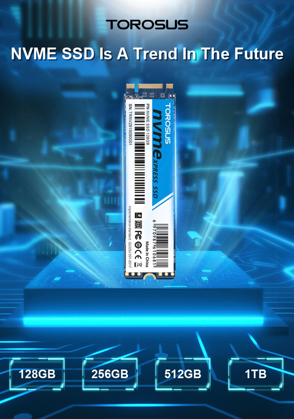 Torosus NVME SSD 128 ГБ 256 512 1 ТБ SSD m2 жесткий диск SSD PCIe внутренний жесткий диск M.2 2280 для настольного компьютера