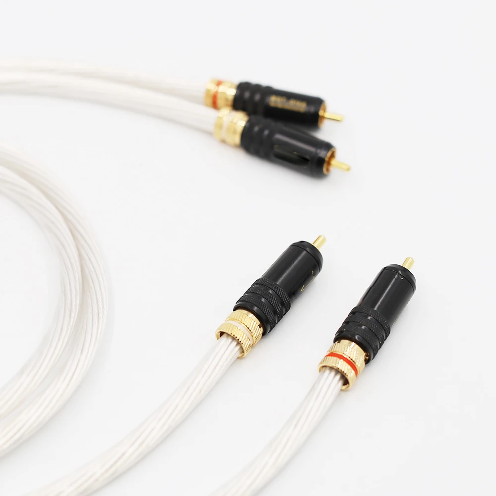 Hi end 5NOCC посеребренный HIFI 2RCA мужской аудиокабель RCA к аудио кабель|Кабели VGA| |