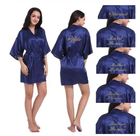 Атласные шелковые халаты Свадебный банный халат для подружки невесты Летняя