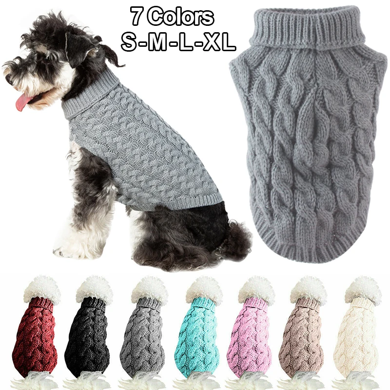 

Winter Dog Clothes Puppy Knitting Warm Wool Outfit Pet Clothing for Small Medium Chihuahua Dog Teddy French Bulldog Clothes S-XL