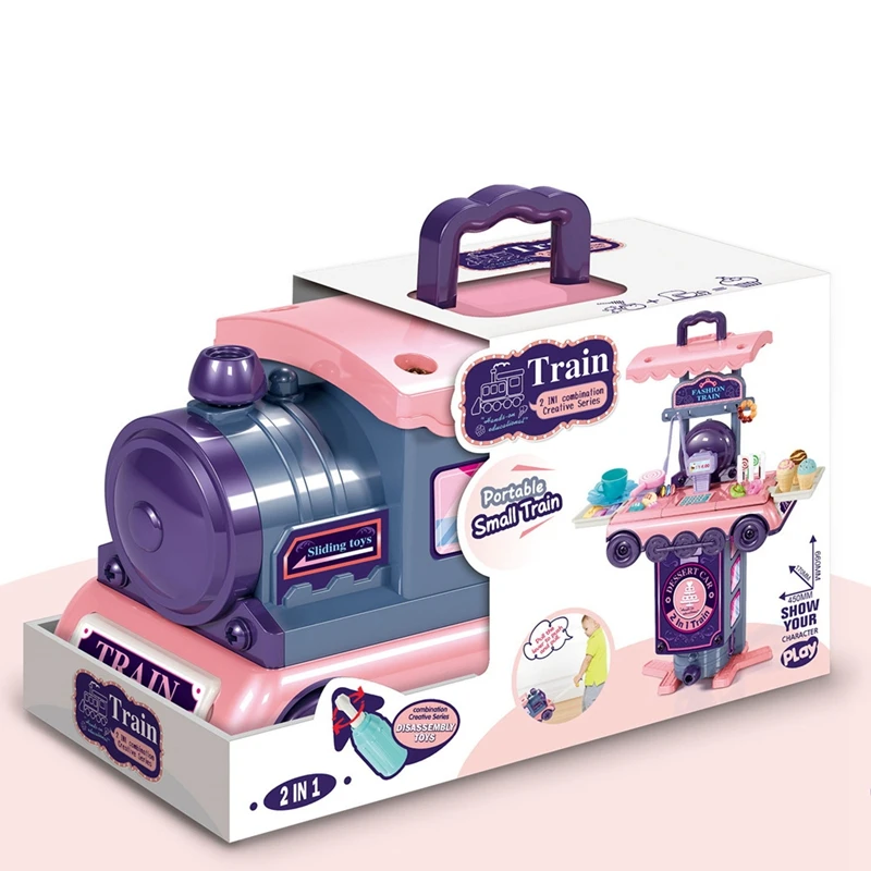 

FBIL-Pretend Play Small Train 2 in 1 Kids Toys Play House Games for
